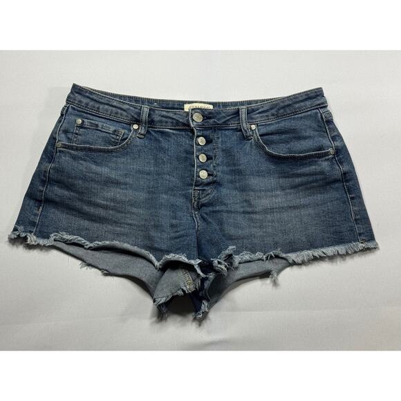 Shyanne Pants - Shyanne Women's Button Fly Blue Denim Cut-Off Shorts - Size 31 (32x2.5)